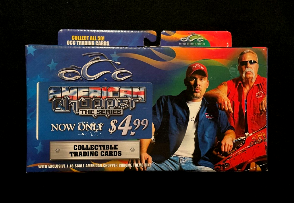 American Chopper Trading Card box 2004 -  with 1:18 scale Chrome Theme Bike