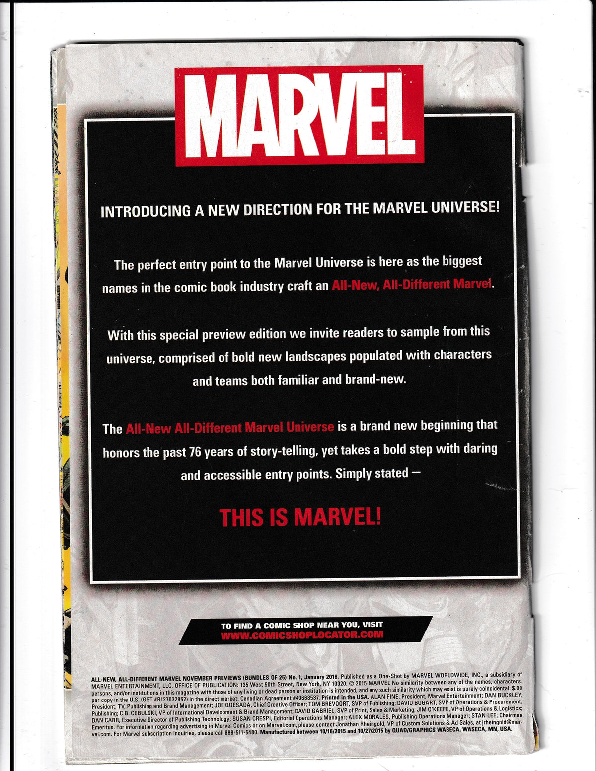 All-New All-Different Avengers First Issue Preview #1 (2016) Marvel Comics