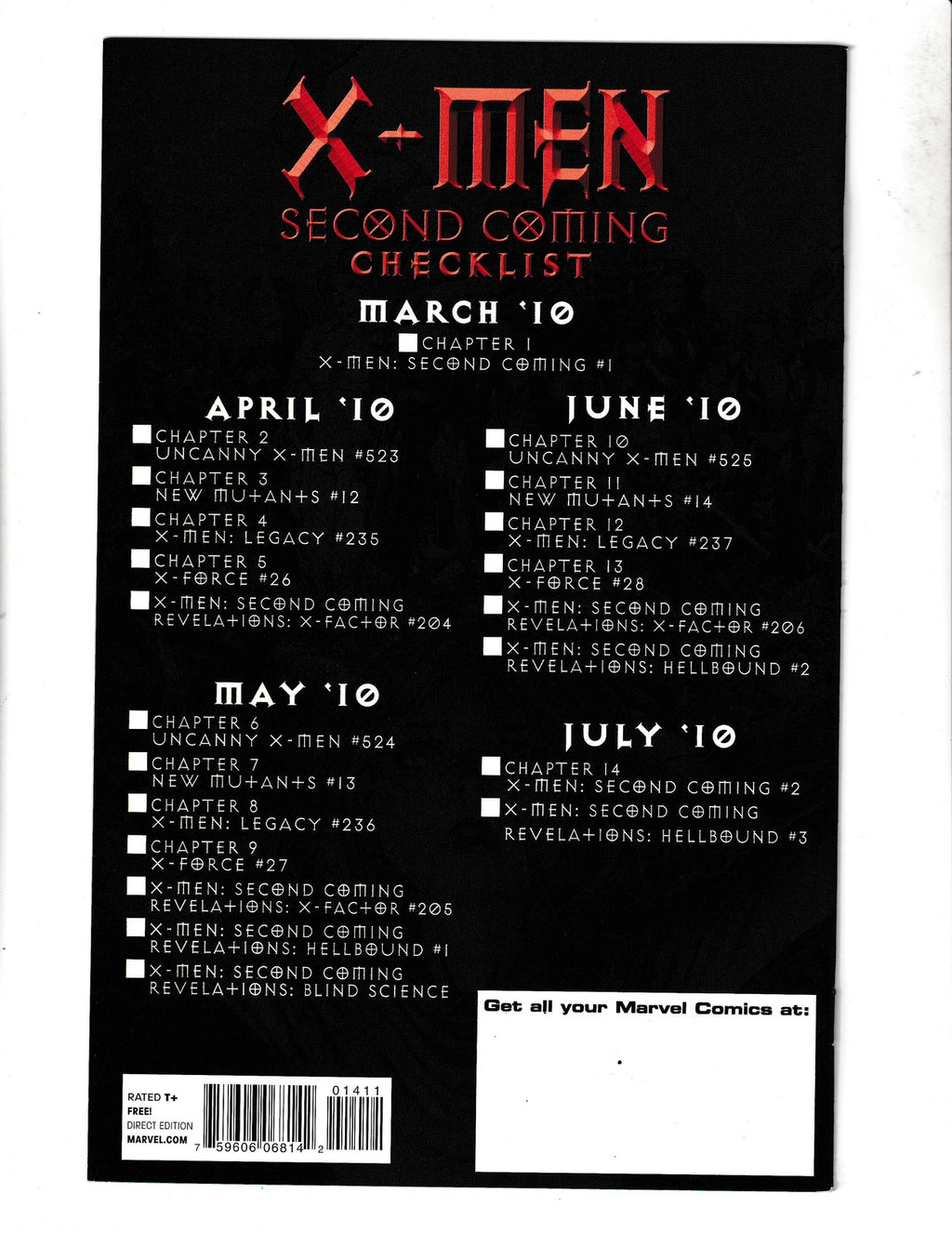 X-Men: 2nd Coming - Prepare #1 (2010) Marvel Comics