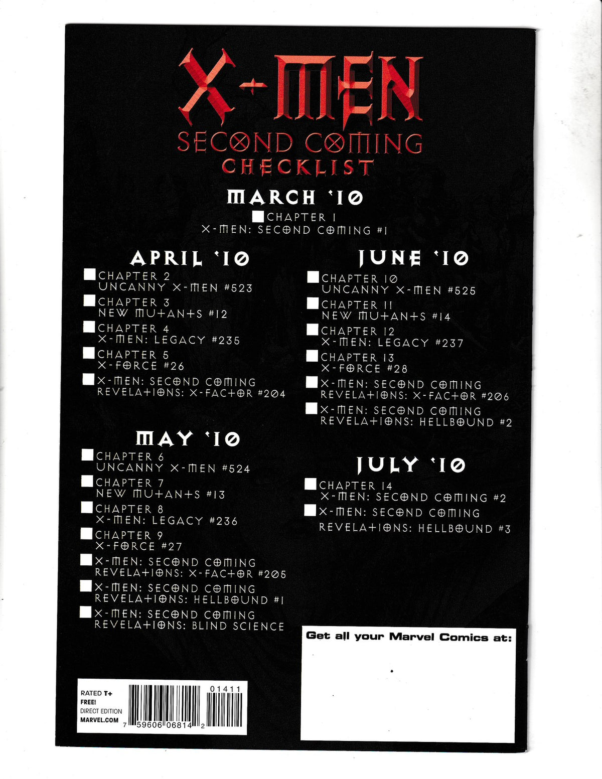 X-Men: 2nd Coming - Prepare #1 (2010) Marvel Comics