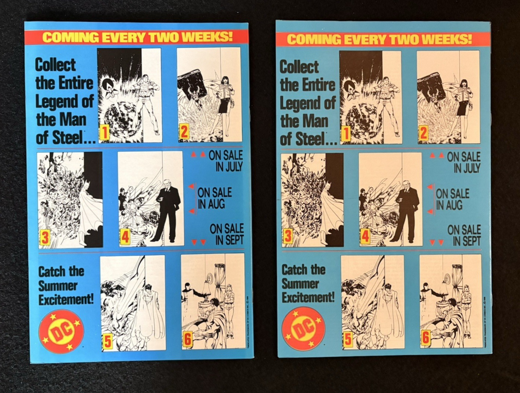 Man of Steel #1-6 includes #1B Variant Full Set - John Byrne (1986) DC Comics