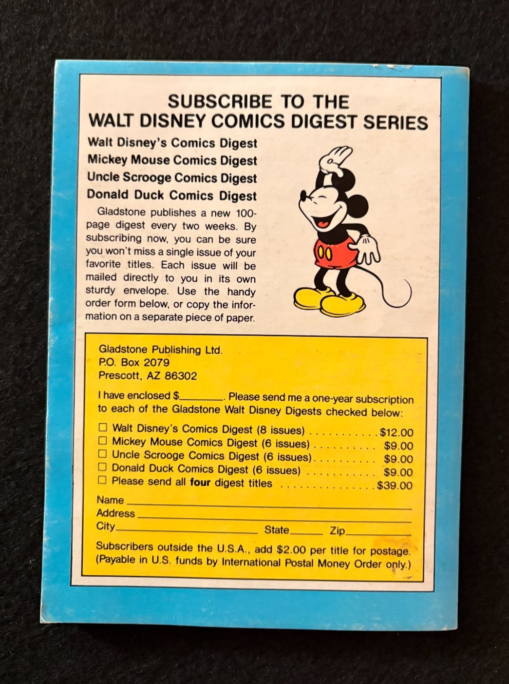Mickey Mouse Digest #4 1987 - Gladstone