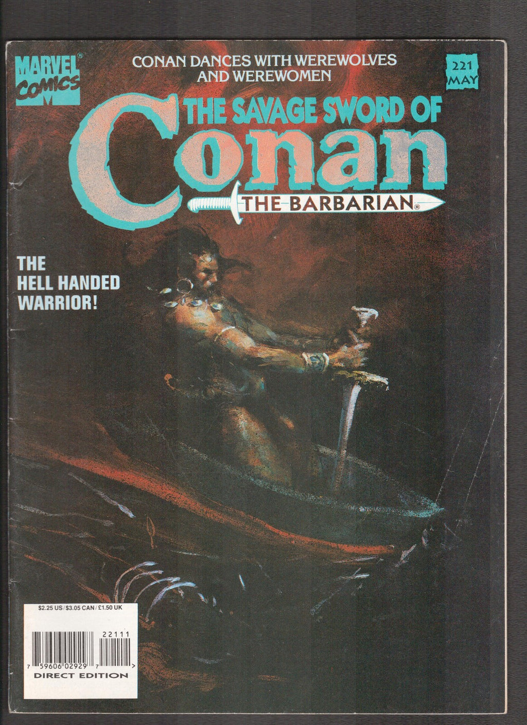 Savage Sword of Conan #221 (1994) George Pratt Magazine Curtis Comics