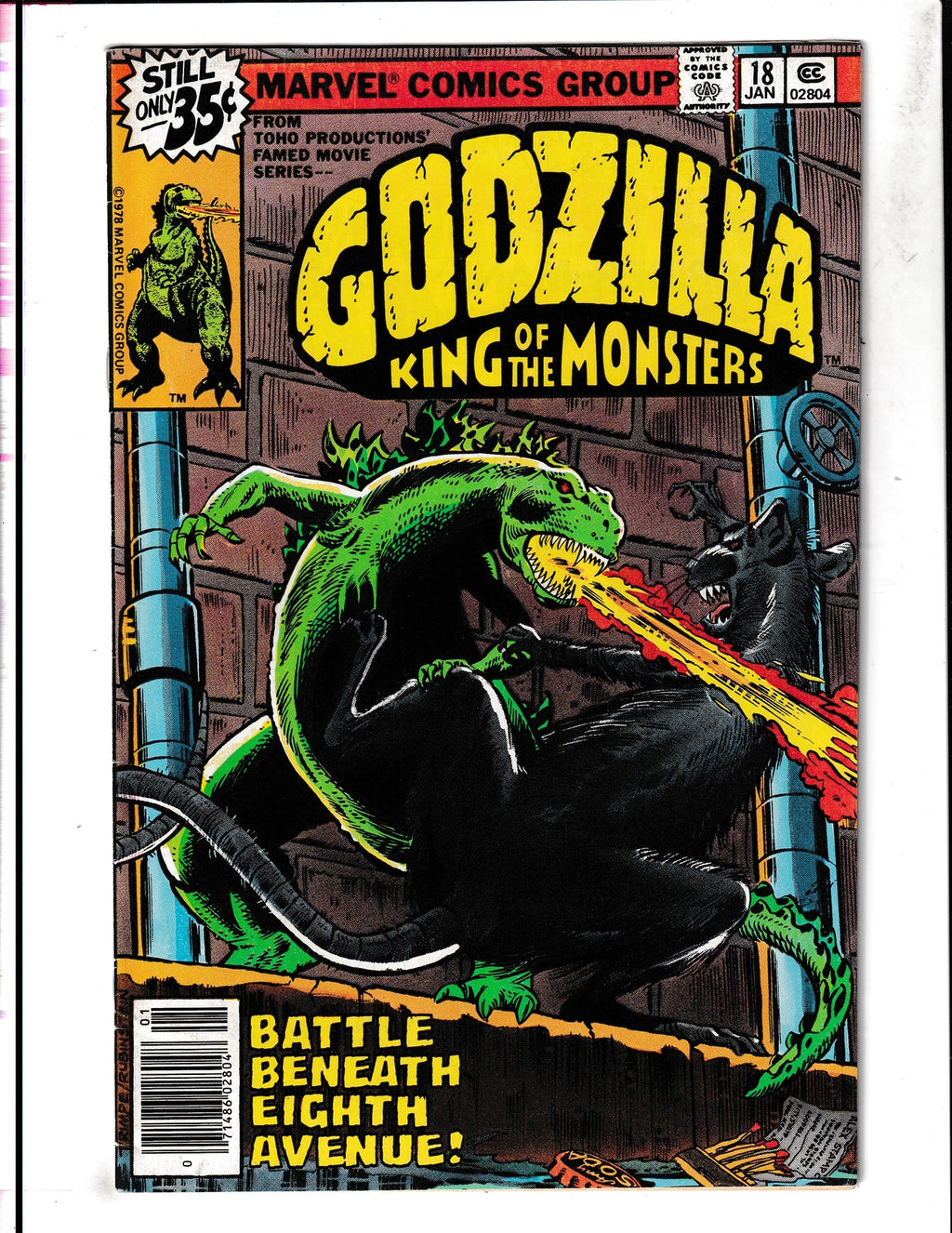 Godzilla #18 (1979) "Fugitive in Manhattan" Marvel Comics