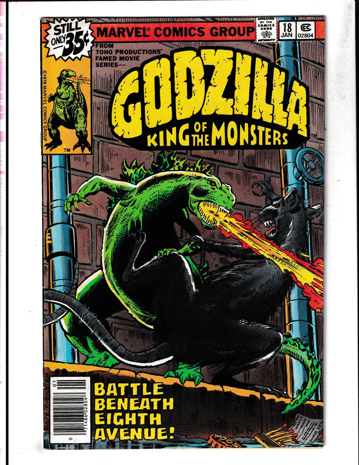 Godzilla #18 (1979) "Fugitive in Manhattan" Marvel Comics