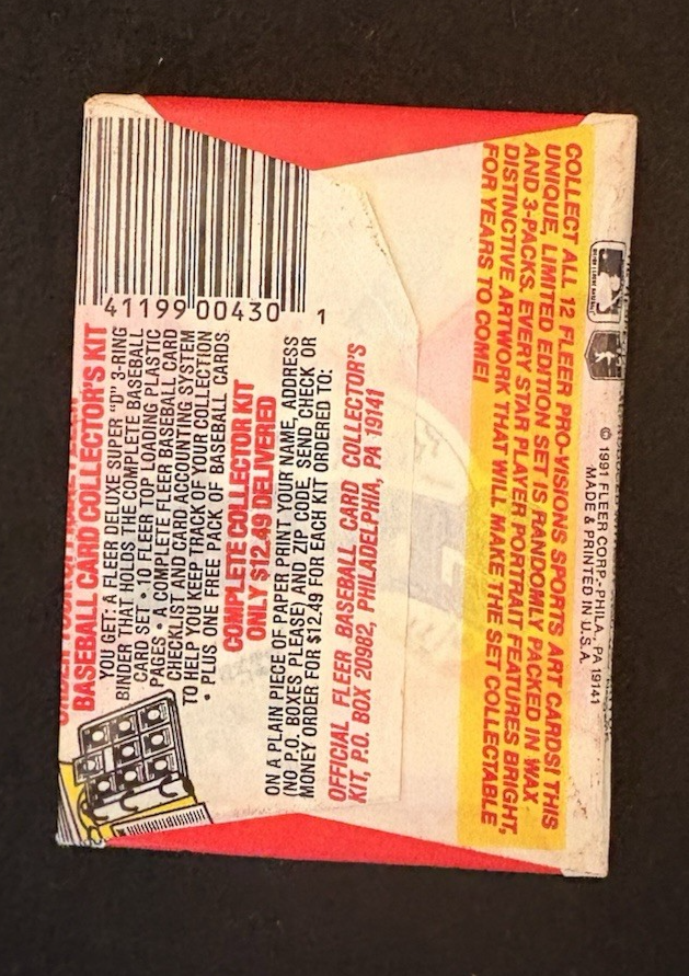 Fleer Baseball 1991 SEALED UNOPENED PACK