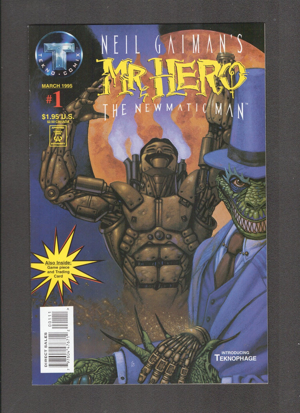 Neil Gaiman's Mr. Hero: The Newmatic Man #1 (1995) Mark Sasso Tekno Comics