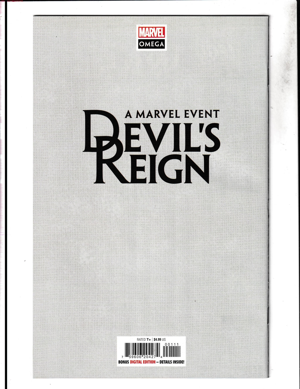Devil's Reign: Omega #1 (2022) Marvel Comics