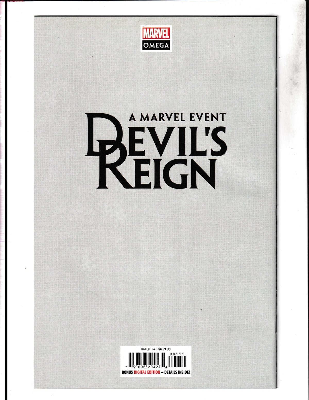 Devil's Reign: Omega #1 (2022) Marvel Comics