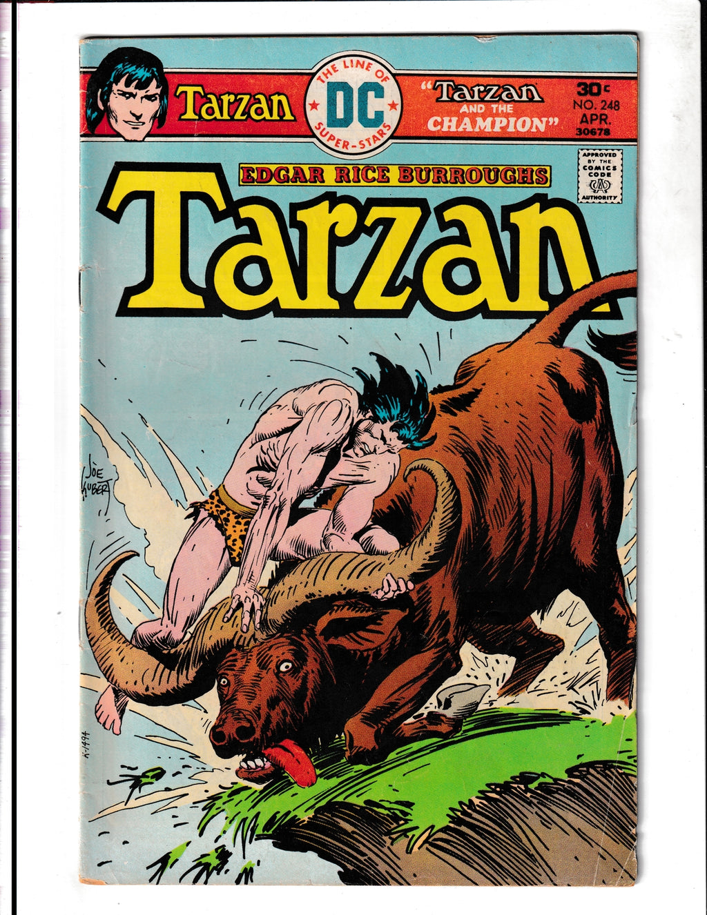 Tarzan #248 (1976) Detached Cover DC Comics