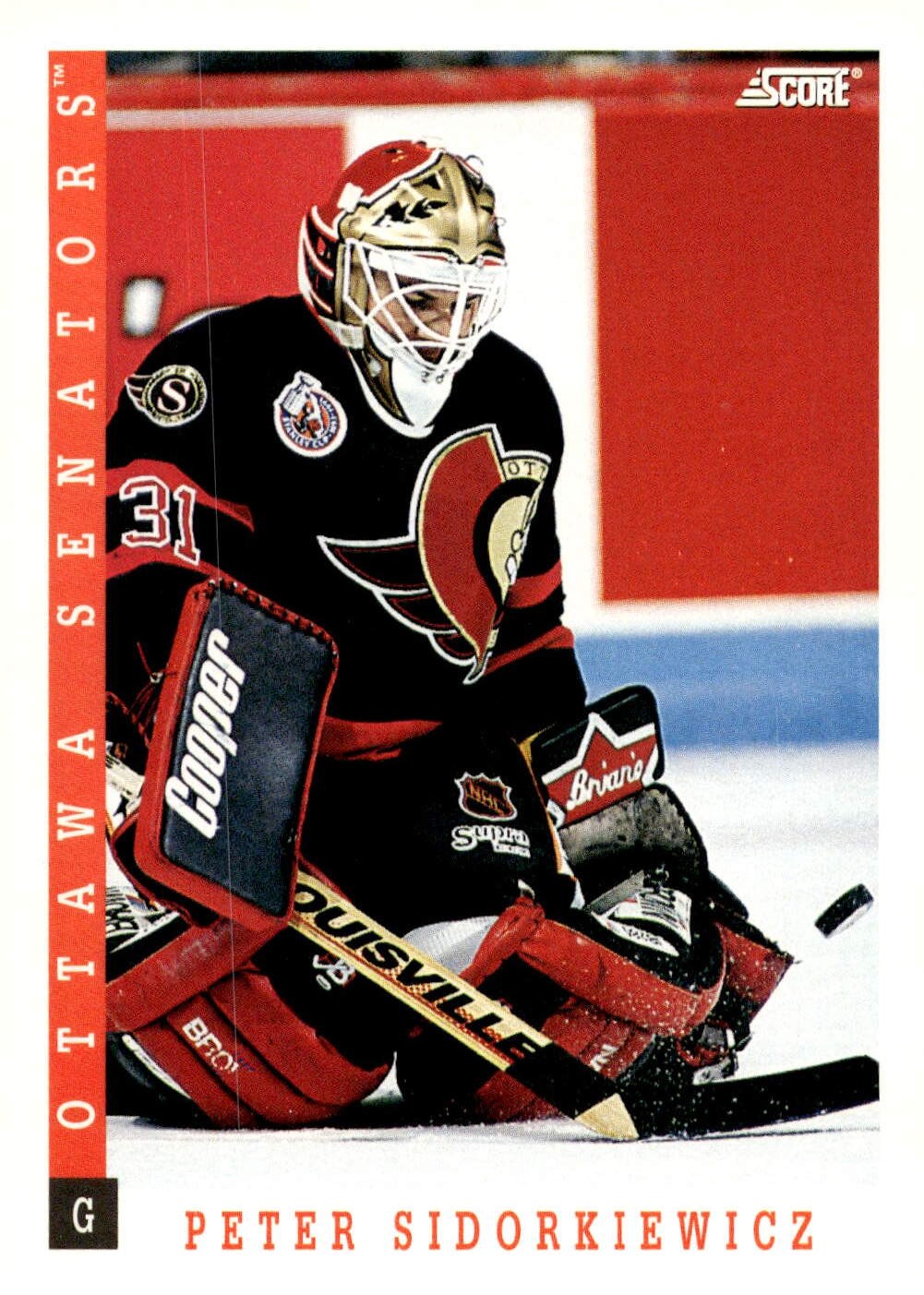 1993-94 Score Canadian #102 Peter Sidorkiewicz Hockey Ottawa Senators