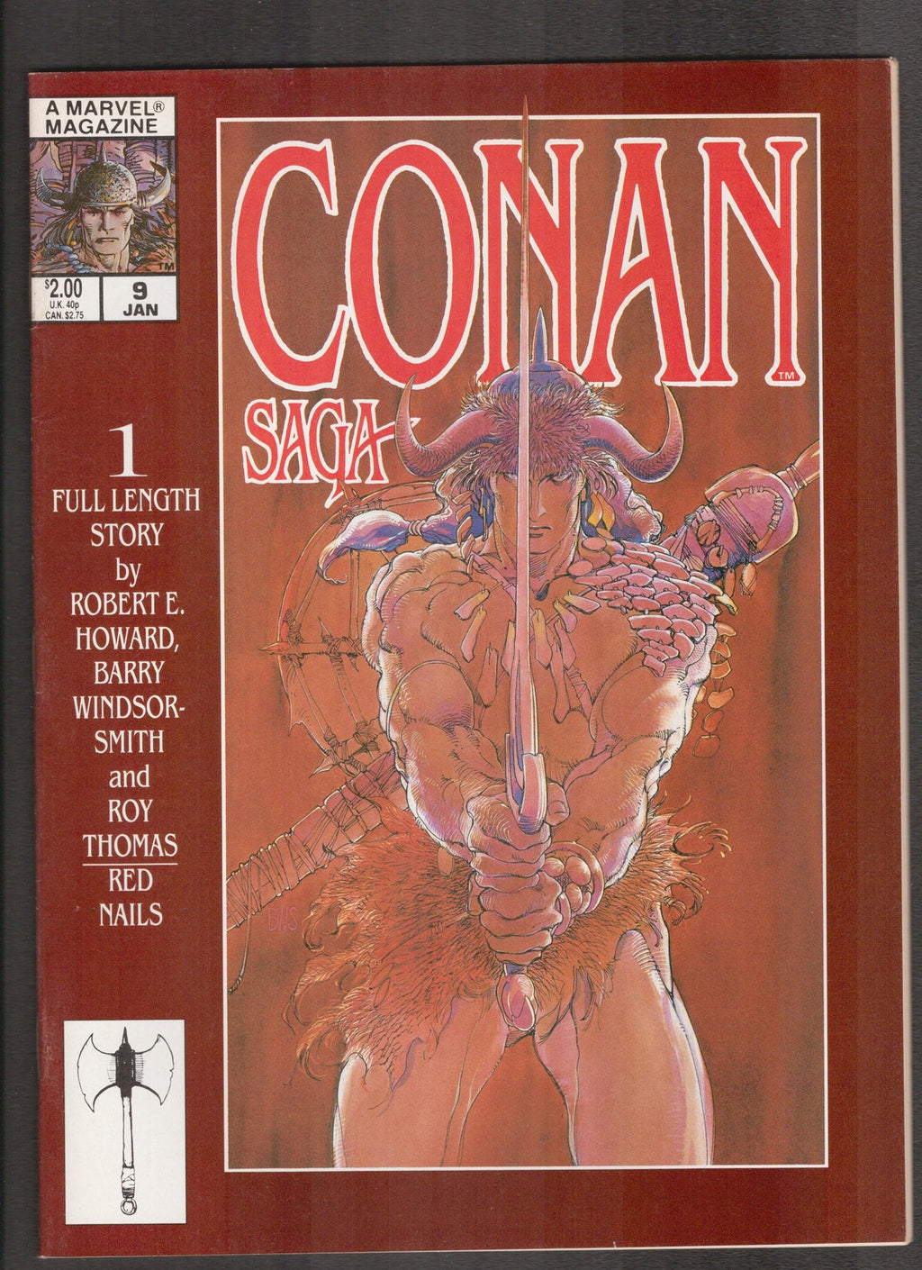 Conan Saga #9 (1988) Barry Windsor-Smith Cover Marvel Comics