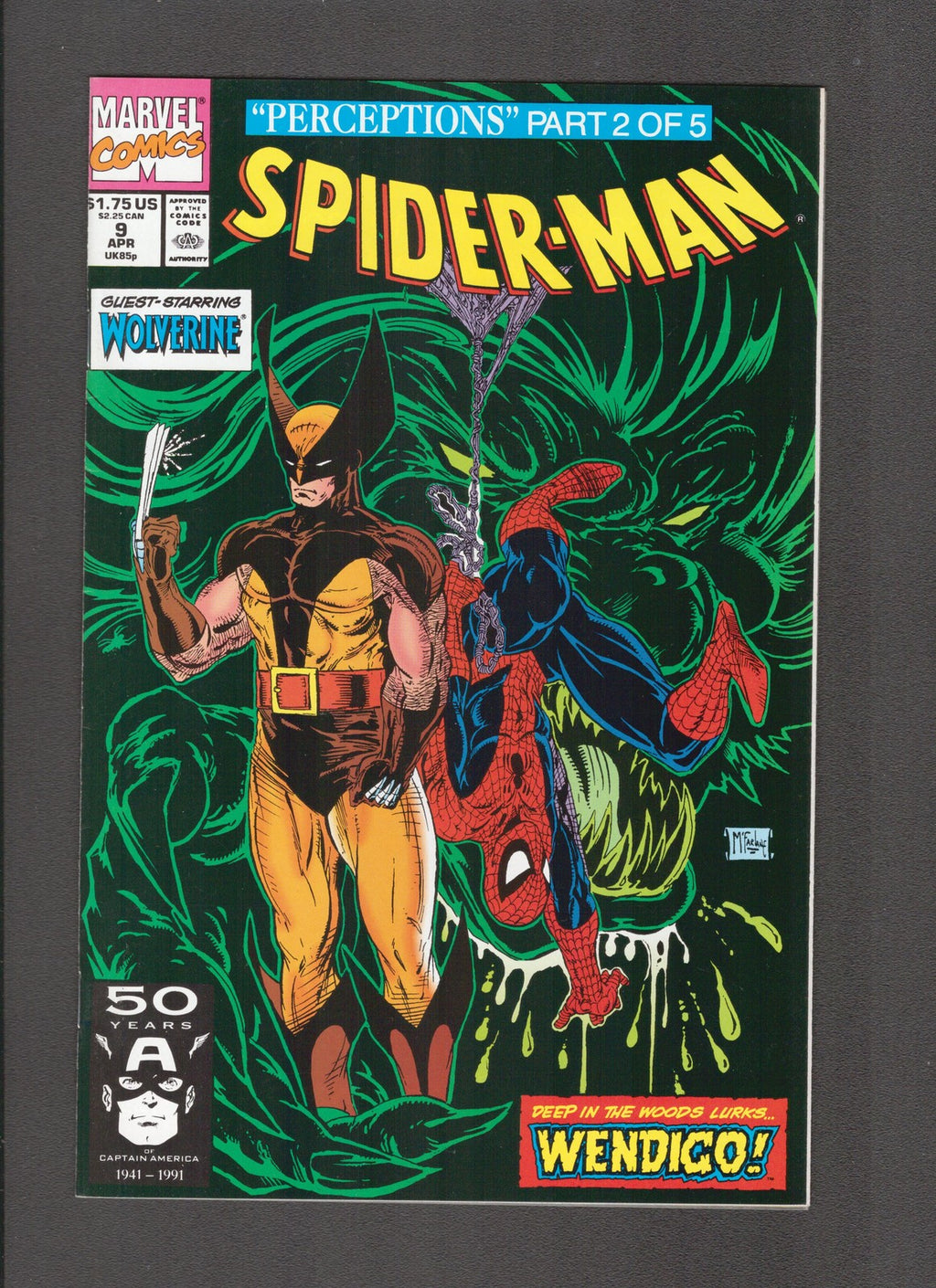 Spider-Man #9 (1991) McFarlane Wolverine Marvel Comics