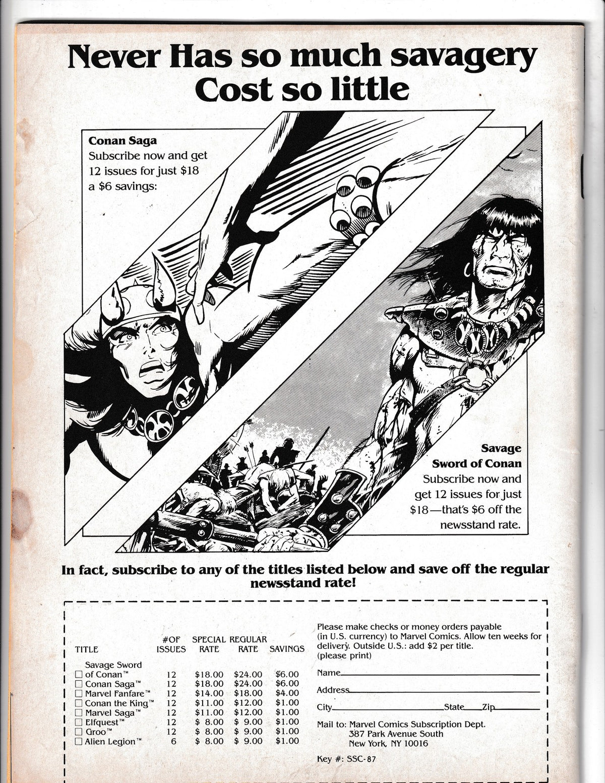Savage Sword of Conan #140 (1987) the Barbarian Curtis Comics