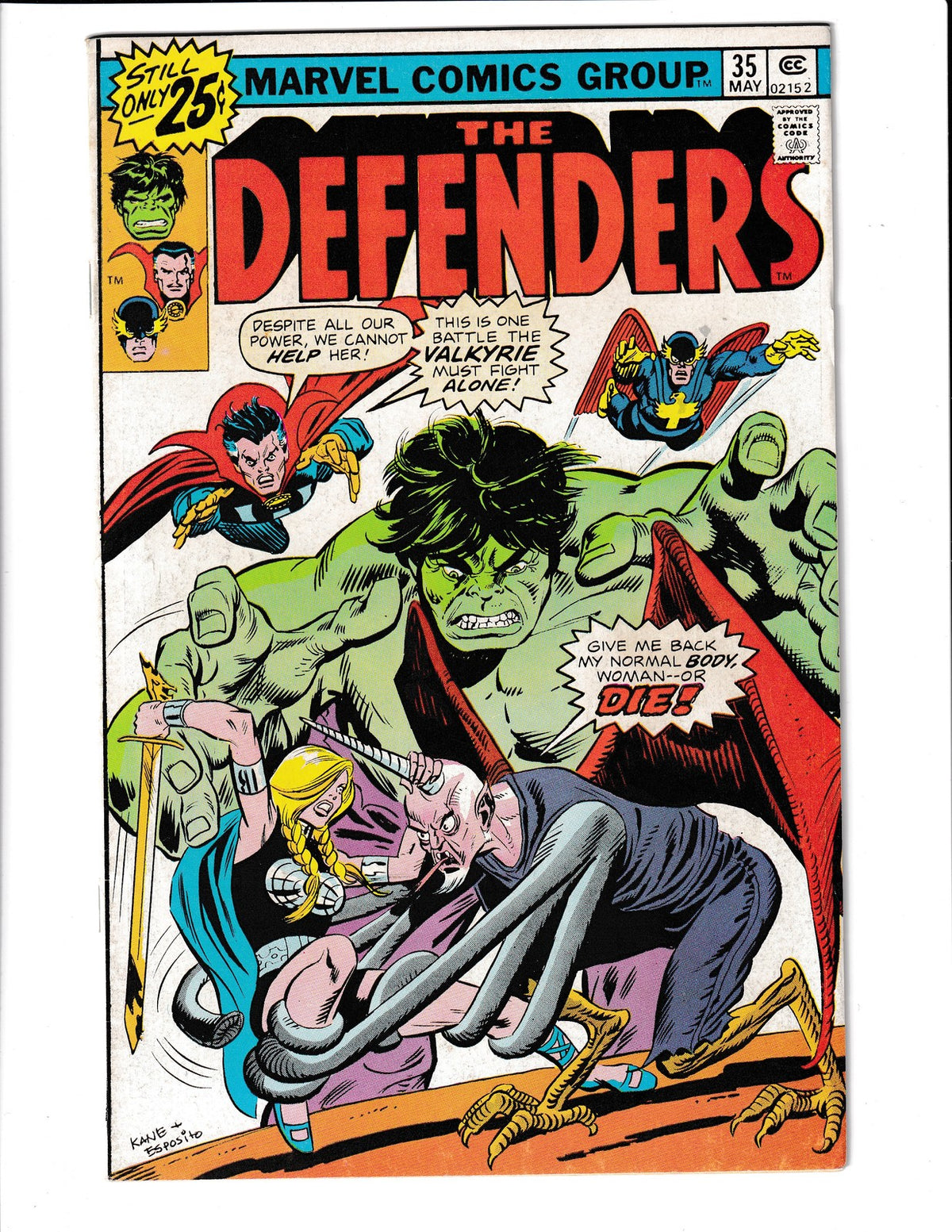 Defenders #35 (1976) Value Stamp B82 Incredible Hulk Marvel Comics