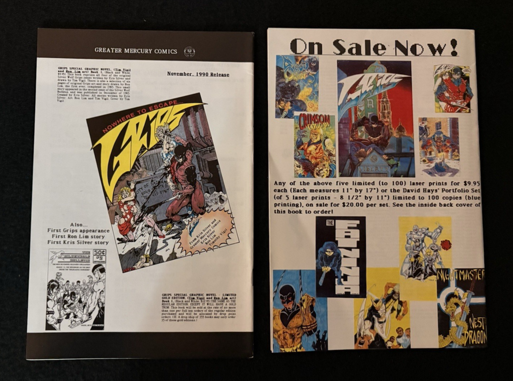 Grips Volume 2 - Run of 9 #1-9 (1989-90) Greater Mercury Comics