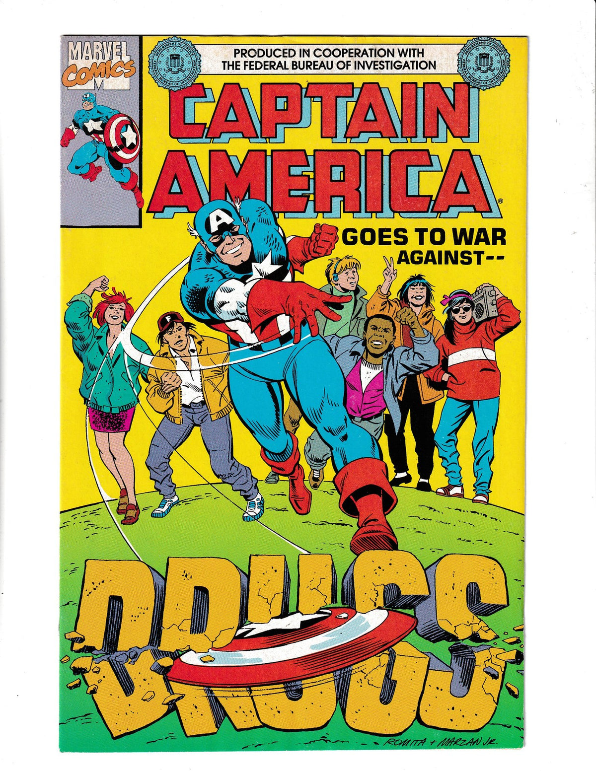 Captain America: War Against Drugs #1-FBI Cover (1989) Marvel Comics