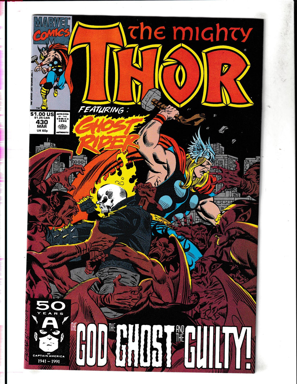 Thor #430 (1991) Ghost Rider App Marvel Comics
