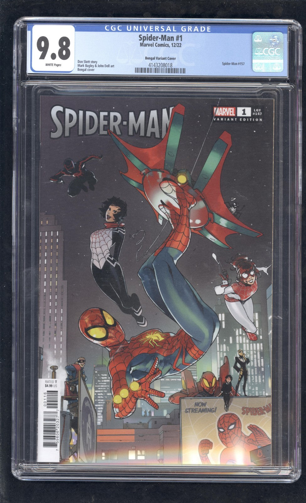 Spider-Man #1 CGC 9.8 (2022) LGY #157 Bengal Variant Cover Graded Marvel Comics