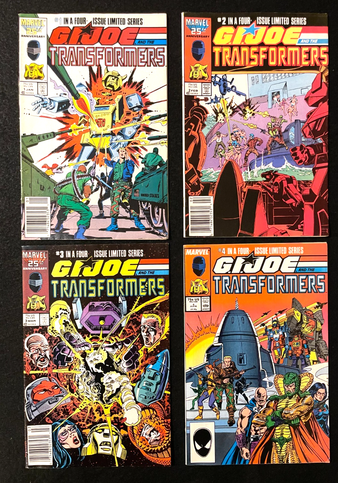 G.I. Joe and the Transformers  - Complete Set of 4 - #1-4 (1987) Marvel