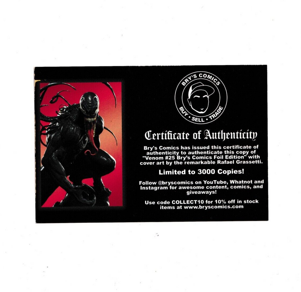 Venom #25 (2023) Raf Grasetti Virgin Foil Variant 1/3000 - W/COA
