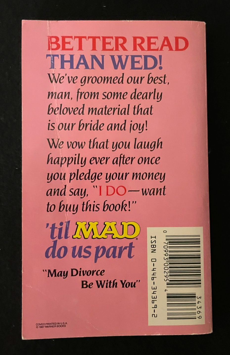 Till MAD Do Us Part 1987 - Warner Paperback