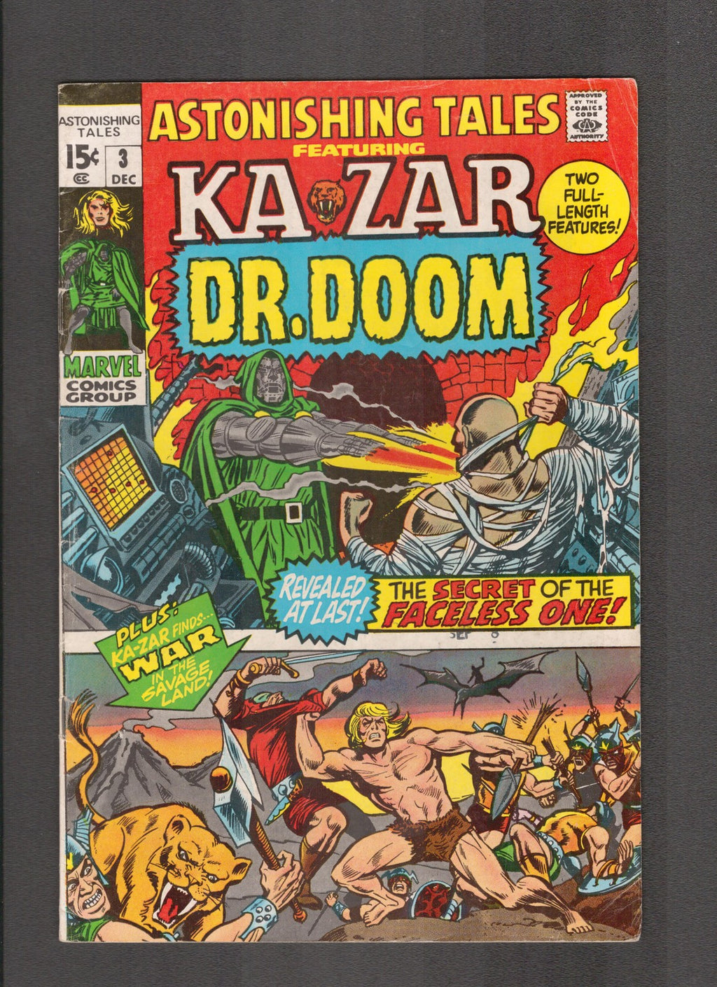 Astonishing Tales #3 (1970) Ka-Zar & Dr. Doom - Stan Lee Marvel Comics