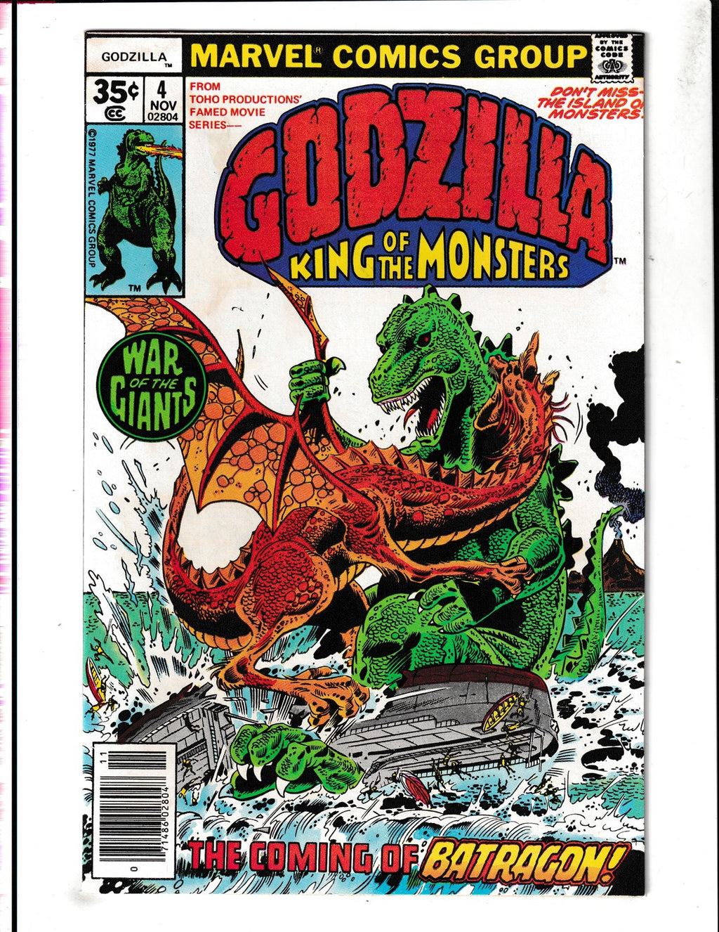 Godzilla #4 (1977) King of Monsters, Herb Trimpe Marvel Comics