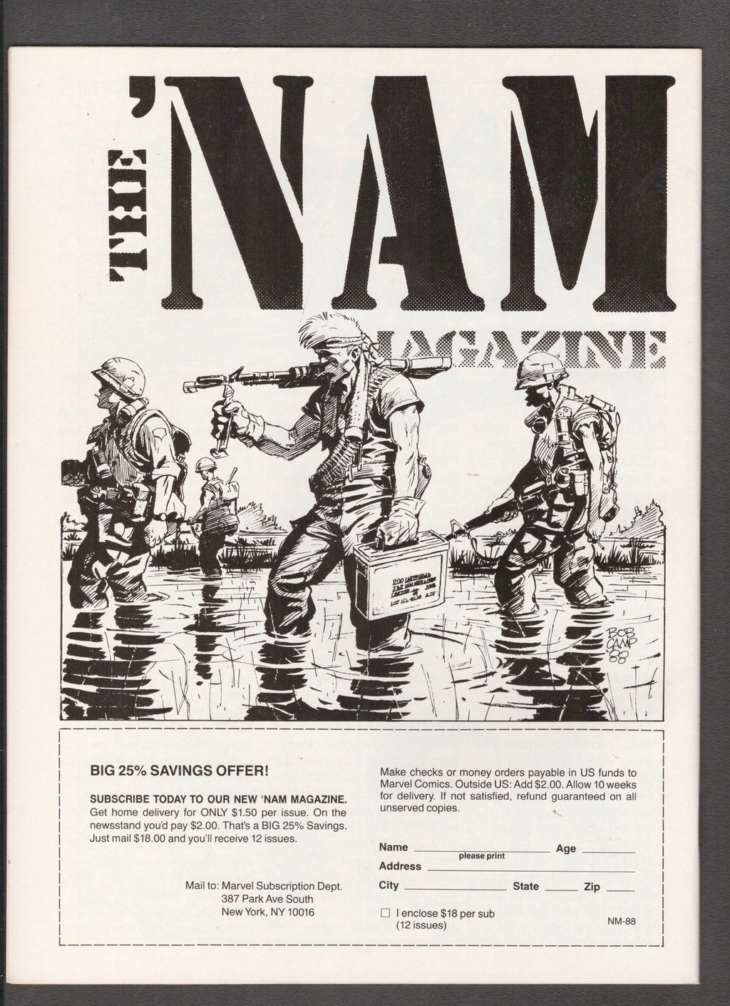 Nam Magazine #3 (1988) Tom De Falco Marvel Comics