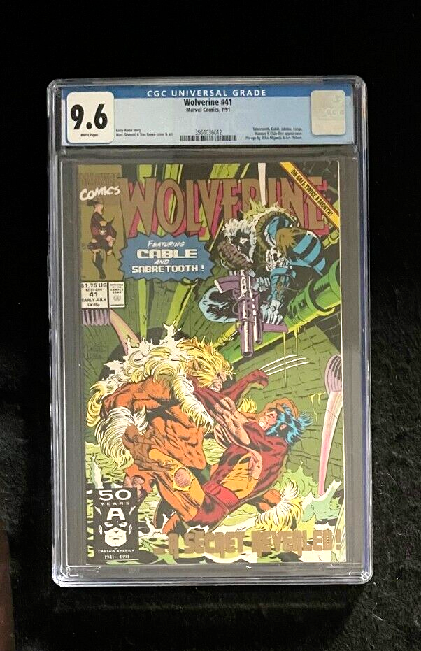 Wolverine 41 (1991) CGC 9.6 Sabretooth + Cable Marvel Comics
