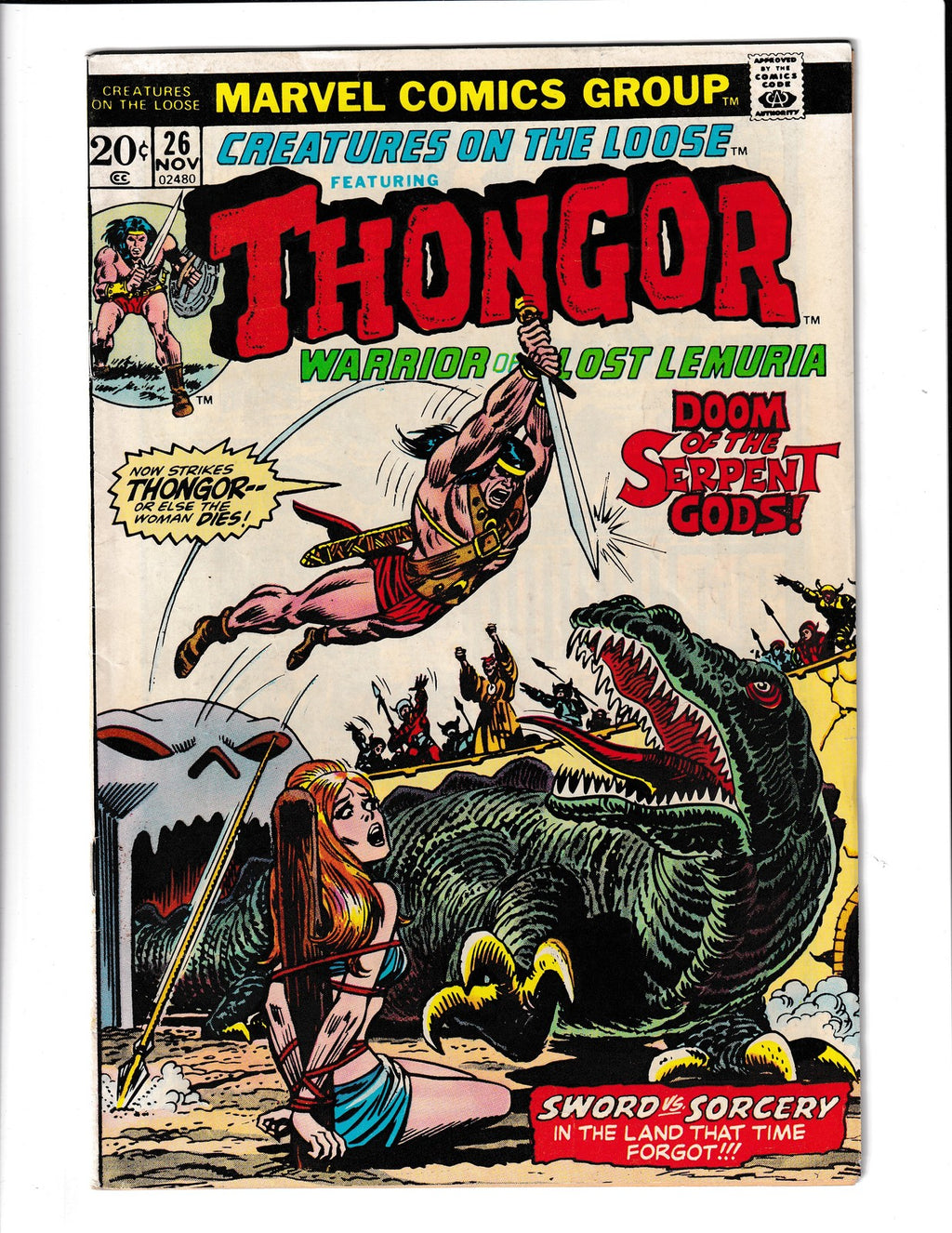 Creatures on the Loose #26 (1973) Thongor Marvel Comics