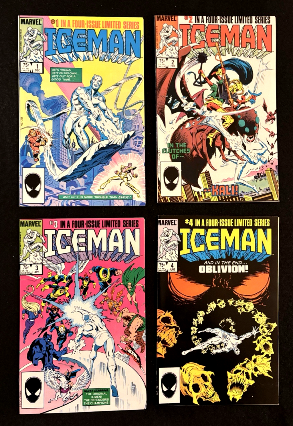 Iceman Complete Set of Four #1-4 (1984) John Buscema  Marvel Comics