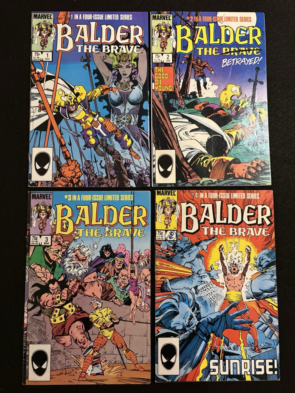 Balder the Brave #1-4 (1985) Complete Mini-Series Marvel Comics