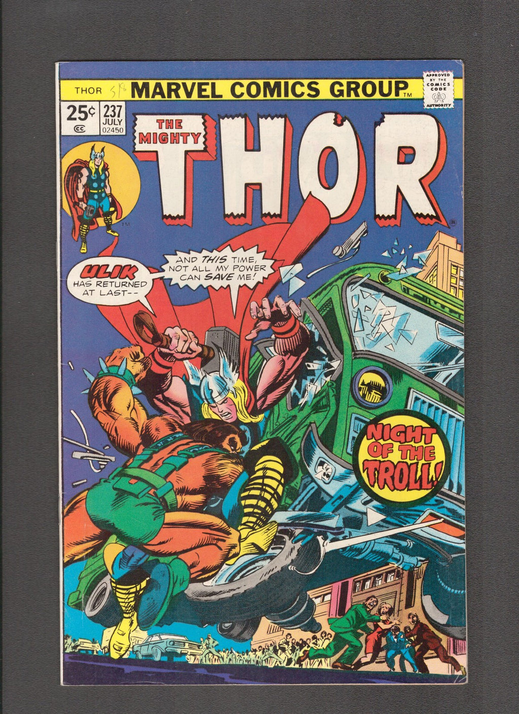 Thor #237 (1975) MVS Stamp Series 1 #18 Volstagg Marvel Comics