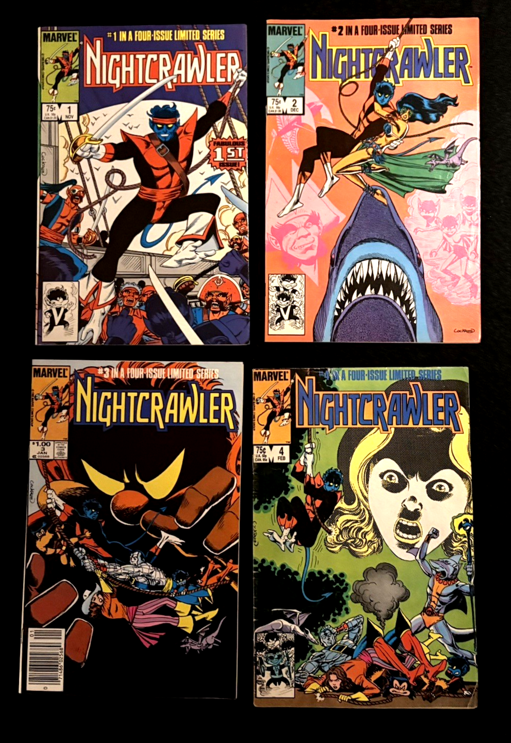 Nightcrawler #1-4 (1985/86) Complete Set Marvel Comics - Dave Cockrum