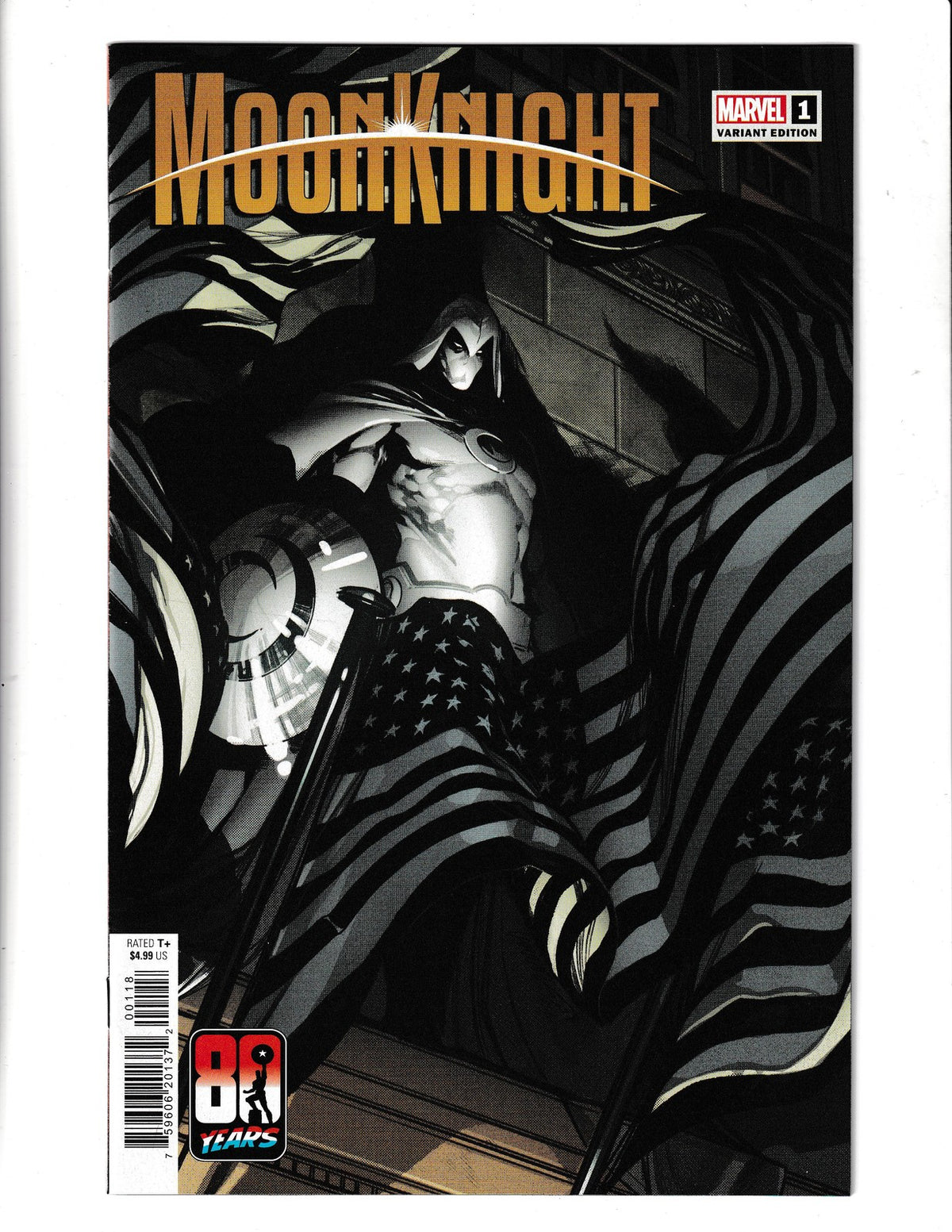 Moon Knight #1h (2021) Pepe Larraz Capt America 80th Ann Marvel Comics