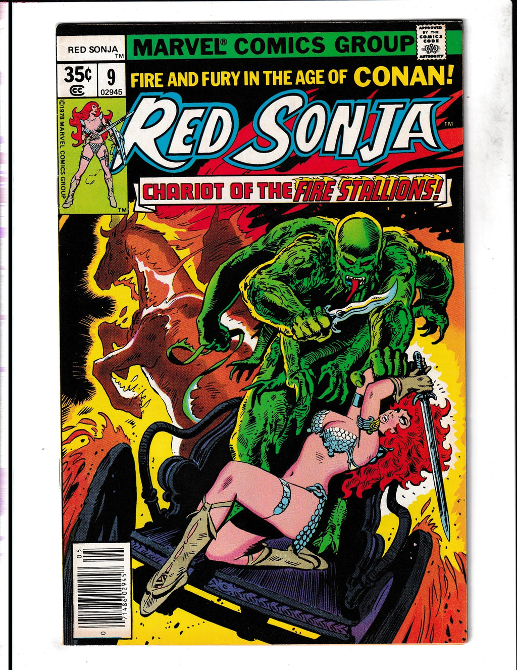 Red Sonja #9 (1978) Frank Thorne Art Marvel Comics