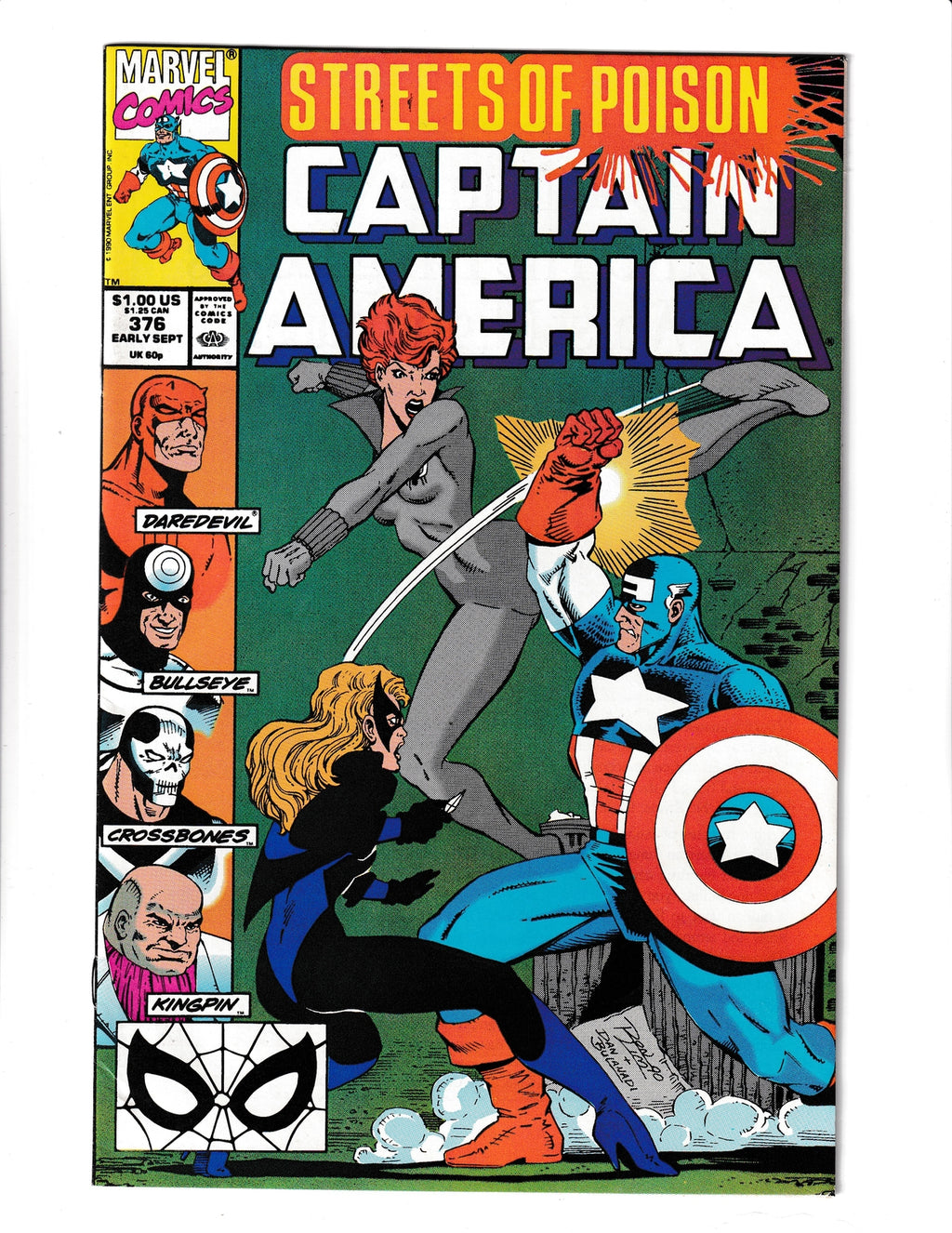 Captain America #376 (1990) HIGHER GRADE Marvel Comics