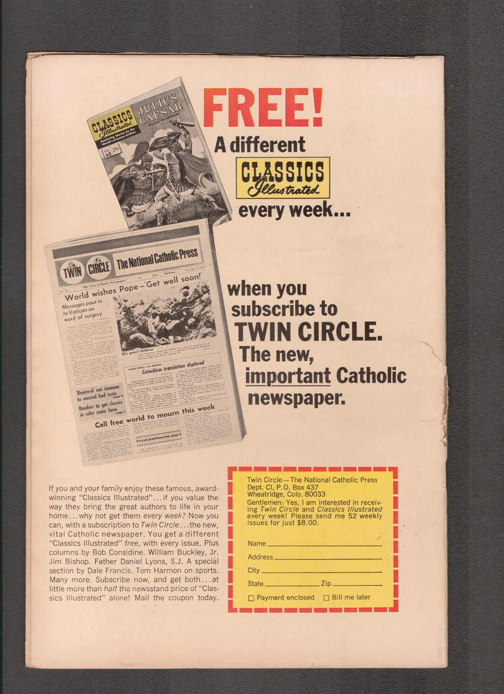 Classics Illustrated #48 (1969) HRN -169 No price Gliberton Comics