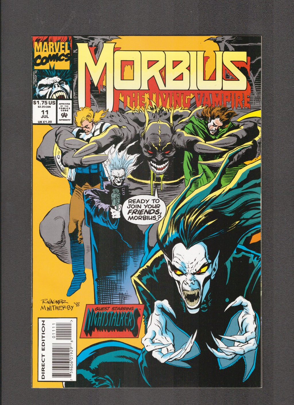 Morbius the Living Vampire #11 (1993) Wagner, Witherby Marvel Comics