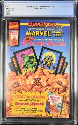 G.I. Joe: A Real American Hero #138 CGC 9.8 (1993) Top Pop Graded Marvel Comics