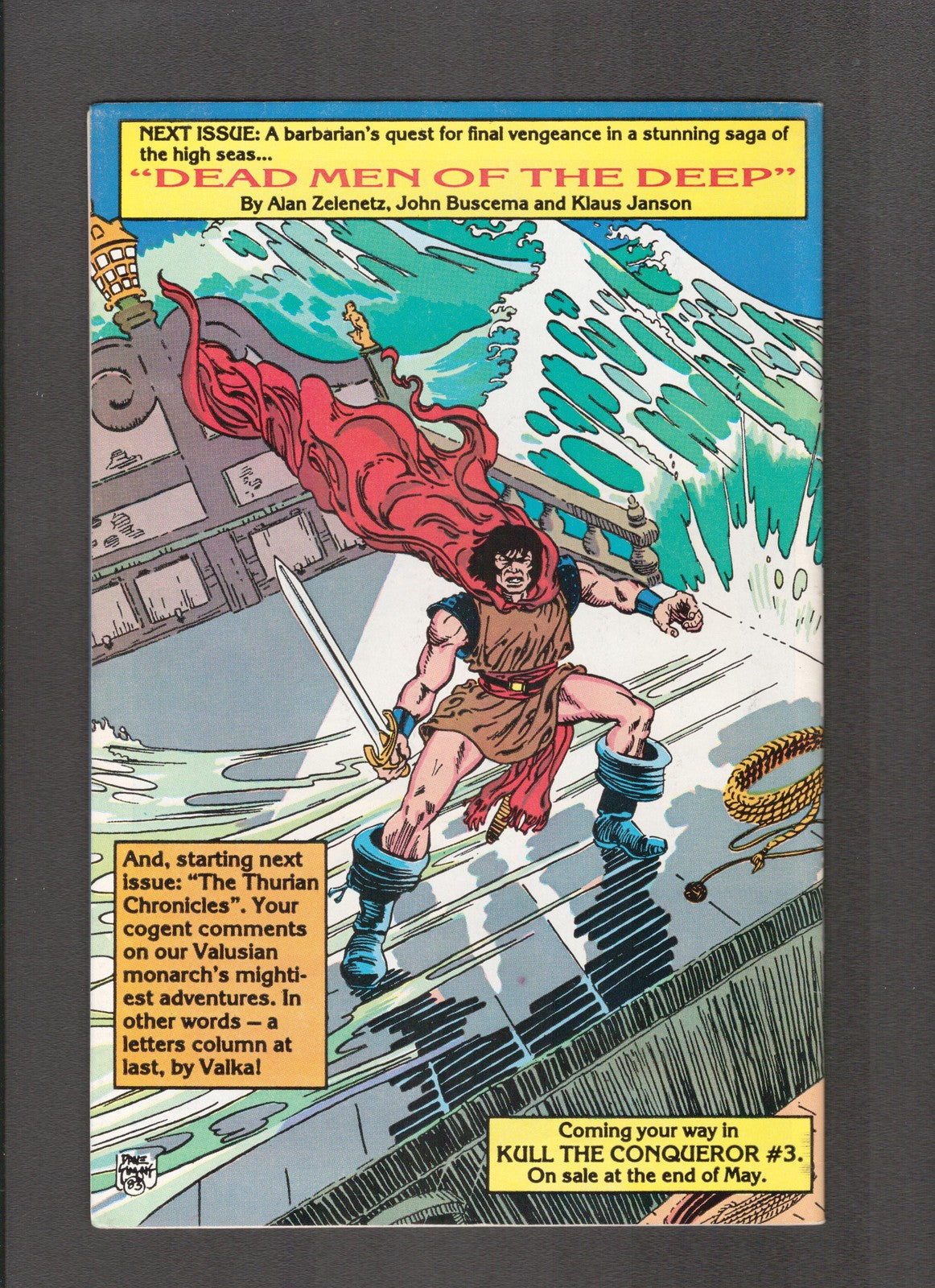 Kull the Conqueror #2 (1983) John Buscema, Bill Sienkiewicz Marvel Comics