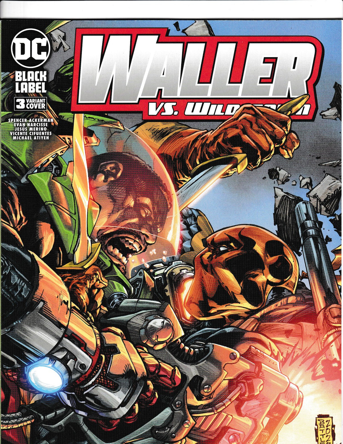 Waller VS Wildstorm #3b (2023) Eric Battle Cover DC Black Label Comics