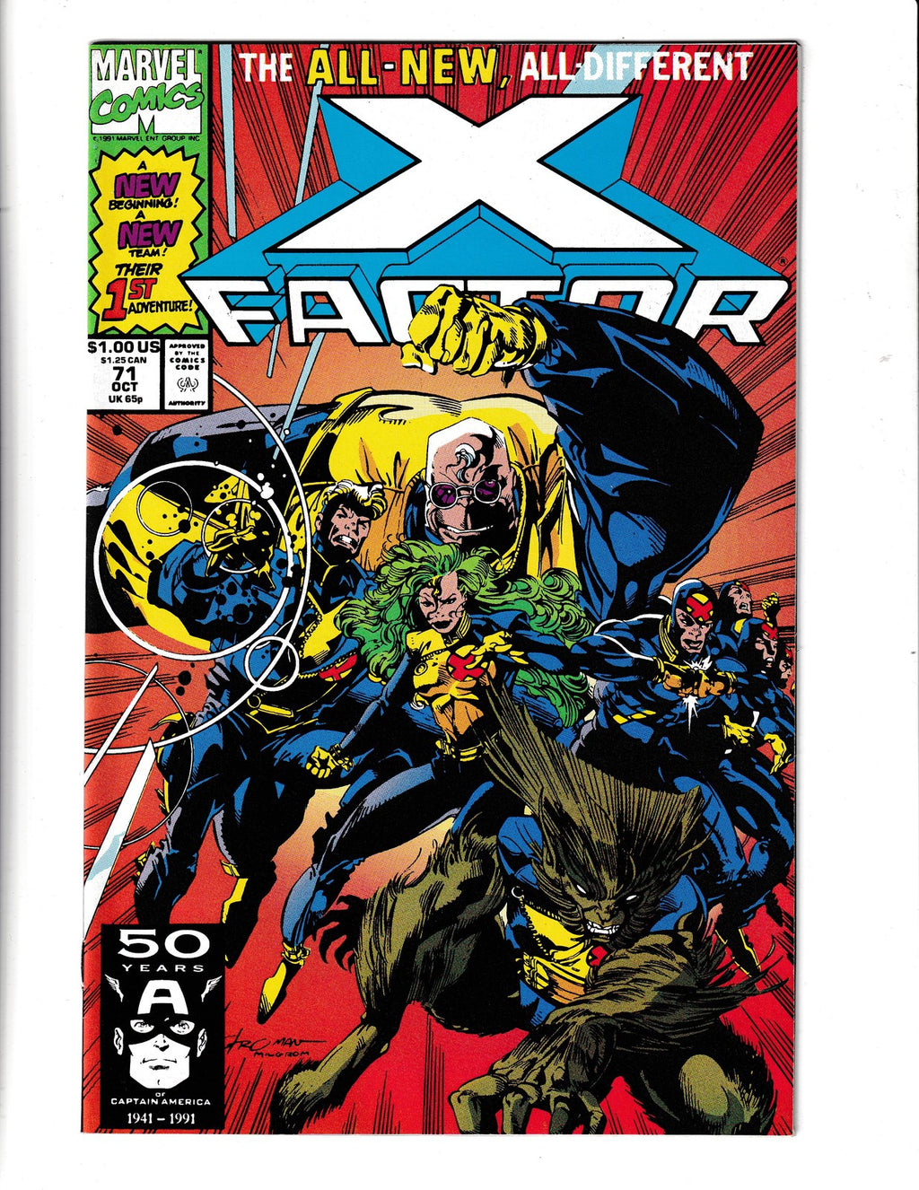 X-Factor #71 (1991) New X-Factor Team Marvel Comics