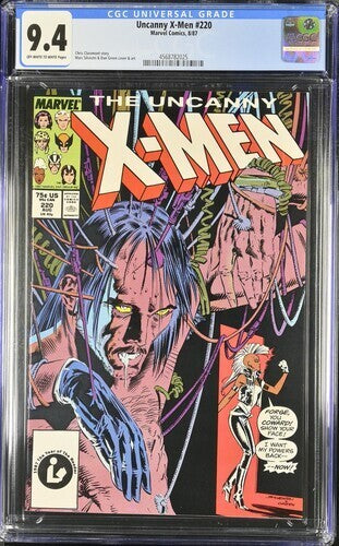 Uncanny X-Men #220 CGC 9.4 (1987) Graded Marvel Comics