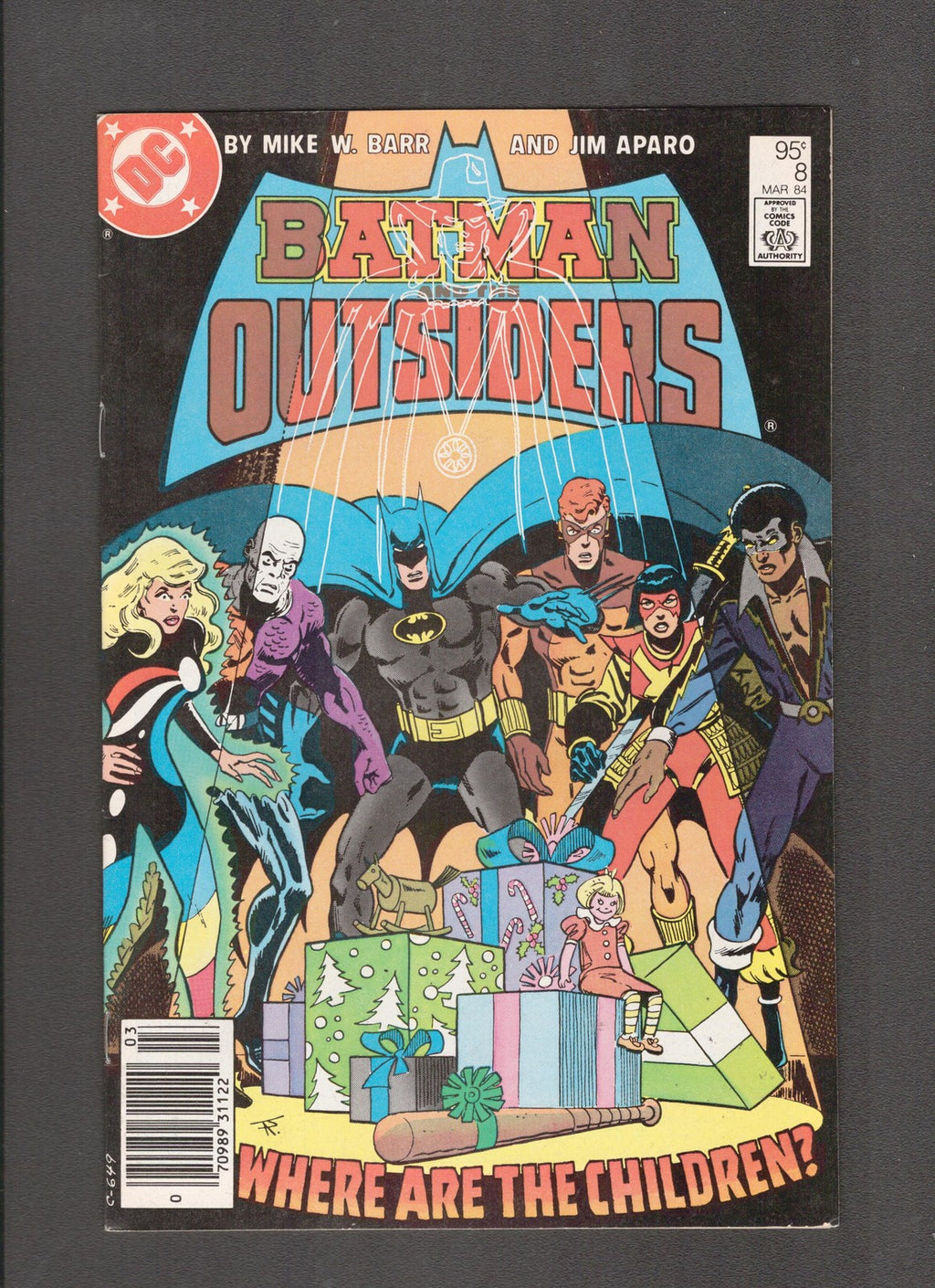 Batman and the Outsiders #8 (1984) Jim Aparo Newsstand DC Comics