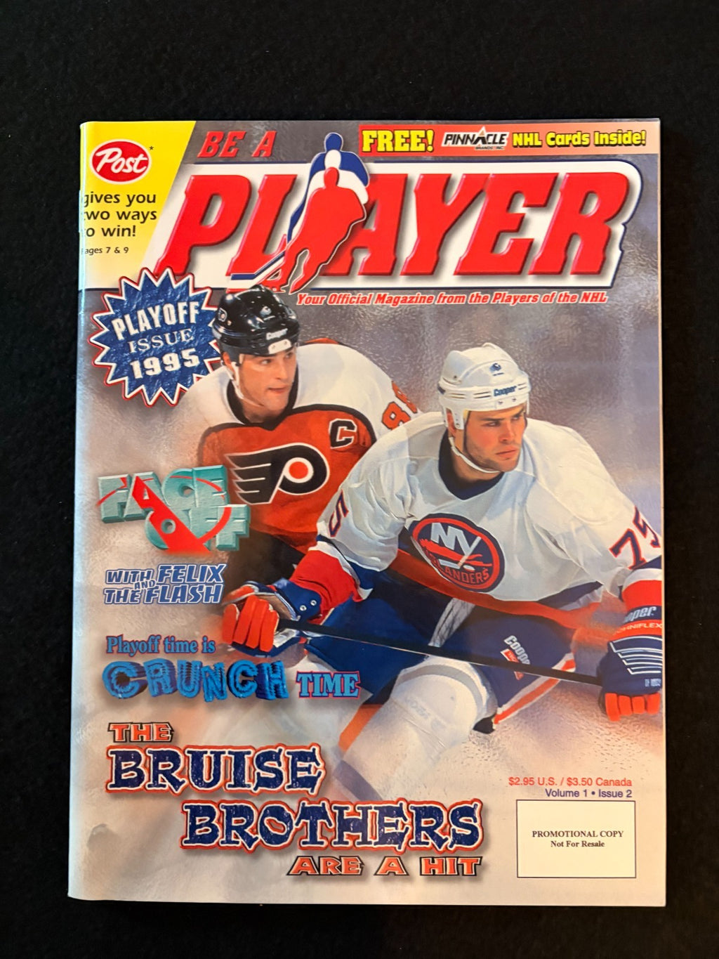 Be a Player  - Lindros - Vol 1 Issue 2 - Cards attached Bure and Selanne - 1995
