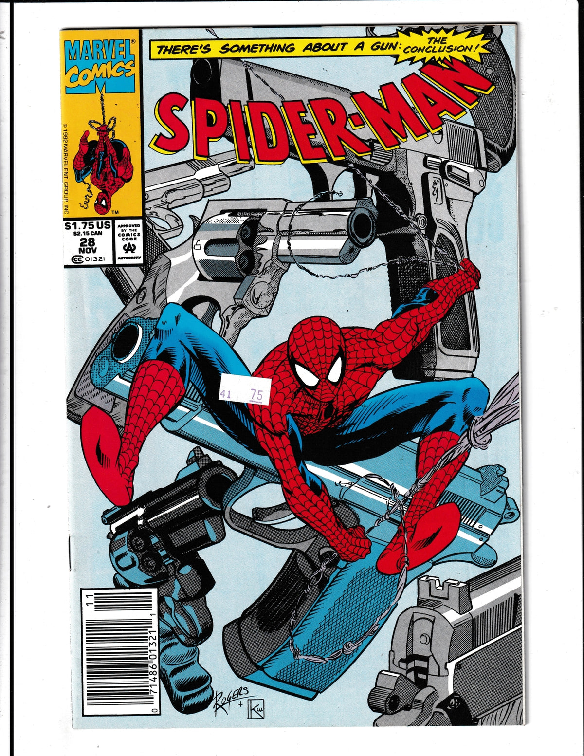 Spider-Man #28 (1992) Something About a Gun pt 2 Marvel Comics