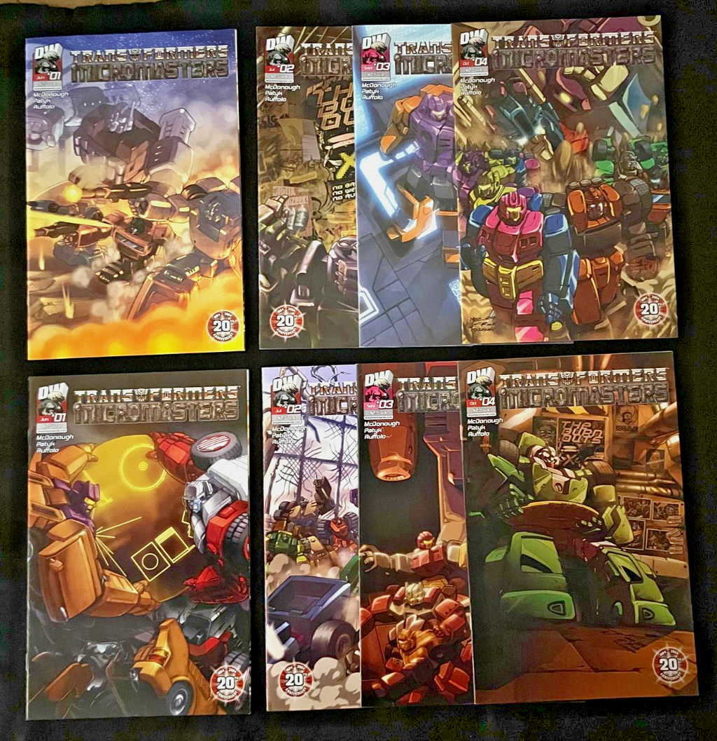 Transformers/Micromasters - Two Set of 4 both A & B covers #1-4 (2004) Dreamwave
