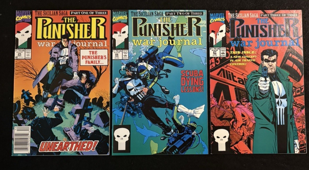 Punisher War Journal #25-27 (1990) The Sicilian Saga Run Marvel Comics